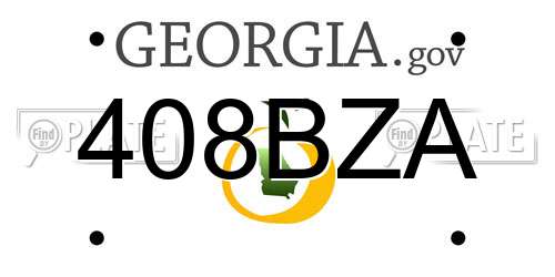 408BZA Georgia License Plate