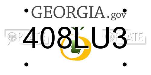 408LU3 Georgia License Plate