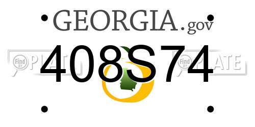 408S74 Georgia License Plate