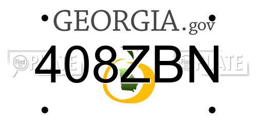408ZBN Georgia License Plate