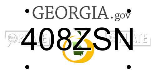 408ZSN Georgia License Plate