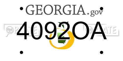 4092OA Georgia License Plate
