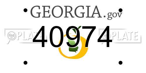 40974 Georgia License Plate