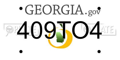409TO4 Georgia License Plate