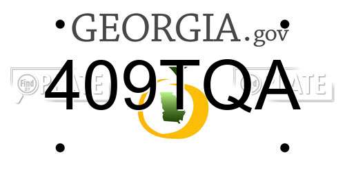 409TQA Georgia License Plate