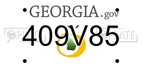 409V85 Georgia License Plate