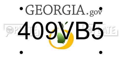 409VB5 Georgia License Plate