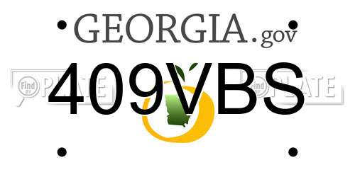 409VBS Georgia License Plate