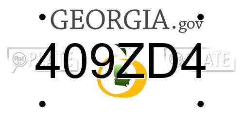 409ZD4 Georgia License Plate