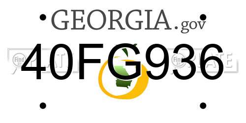 40FG936 Georgia License Plate