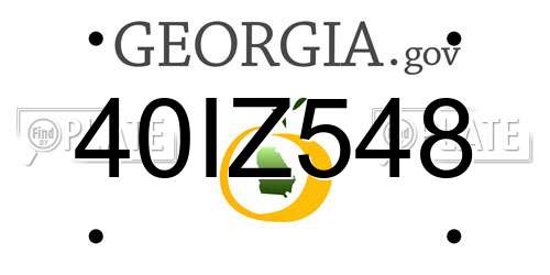 40IZ548 Georgia License Plate