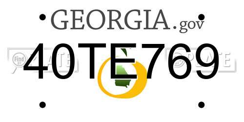 40TE769 Georgia License Plate