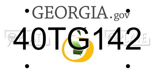 40TG142 Georgia License Plate