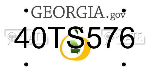 40TS576 Georgia License Plate