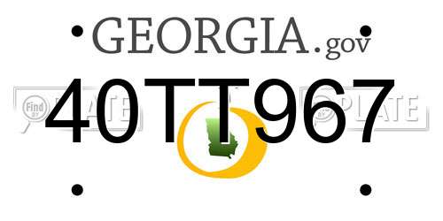 40TT967 Georgia License Plate