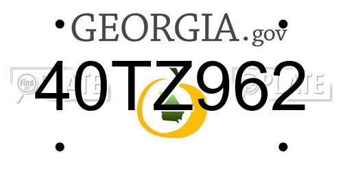 40TZ962 Georgia License Plate