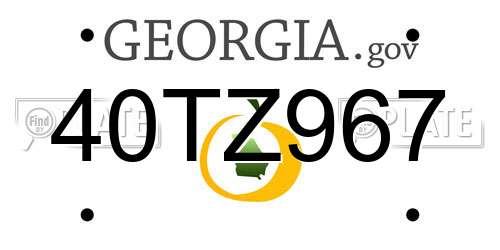 40TZ967 Georgia License Plate
