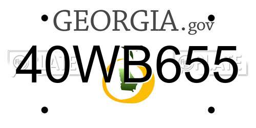 40WB655 Georgia License Plate
