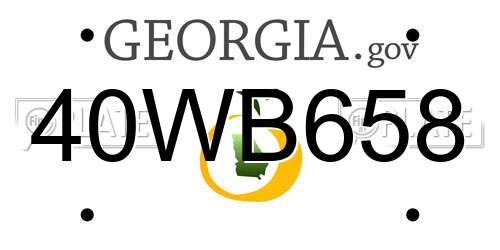 40WB658 Georgia License Plate