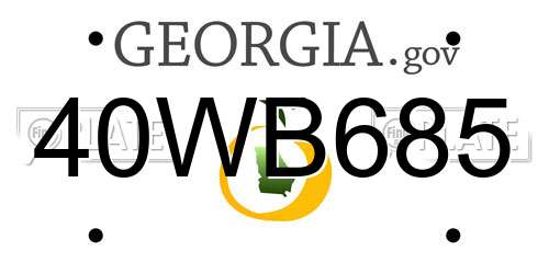 40WB685 Georgia License Plate