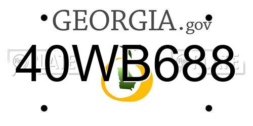 40WB688 Georgia License Plate