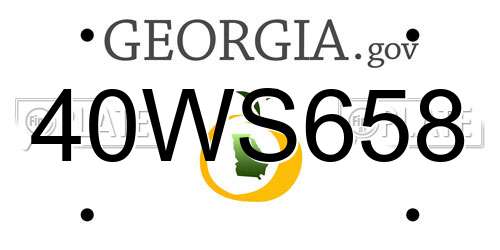 40WS658 Georgia License Plate