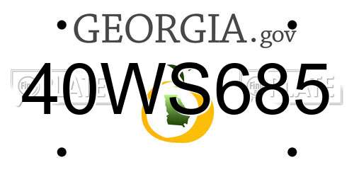 40WS685 Georgia License Plate