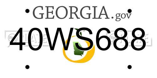 40WS688 Georgia License Plate