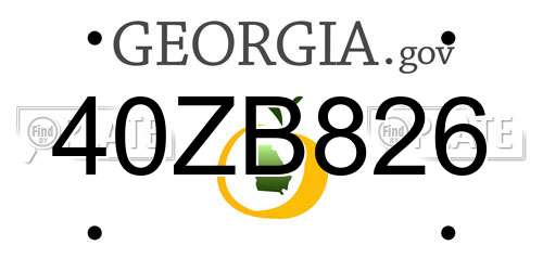 40ZB826 Georgia License Plate