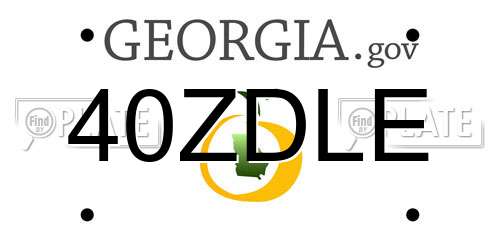 40ZDLE Georgia License Plate