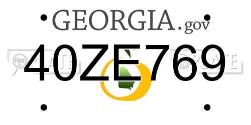 40ZE769 Georgia License Plate