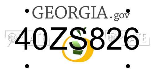 40ZS826 Georgia License Plate