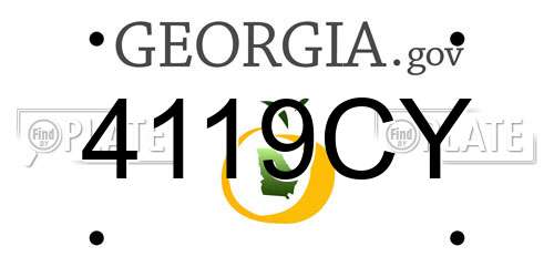 4119CY Georgia License Plate