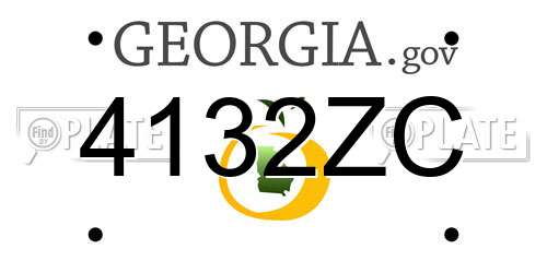 4132ZC Georgia License Plate