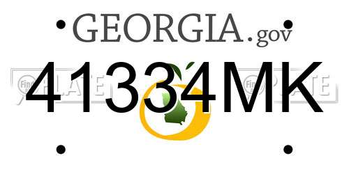 41334MK Georgia License Plate