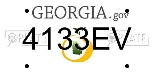 4133EV Georgia License Plate