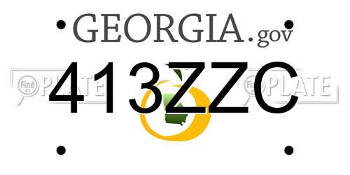 413ZZC Georgia License Plate