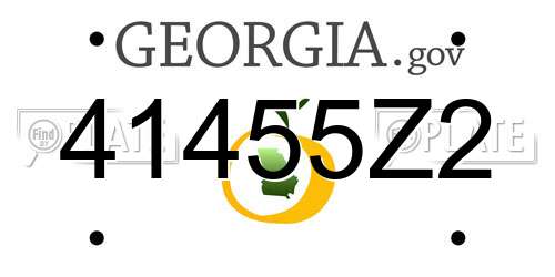 41455Z2 Georgia License Plate