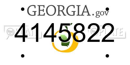 4145822 Georgia License Plate