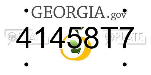 41458T7 Georgia License Plate