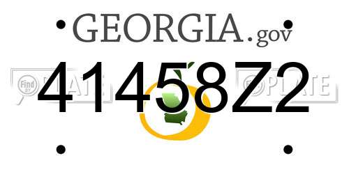 41458Z2 Georgia License Plate