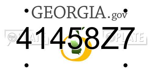 41458Z7 Georgia License Plate