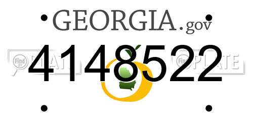 4148522 Georgia License Plate