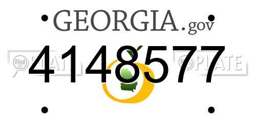 4148577 Georgia License Plate