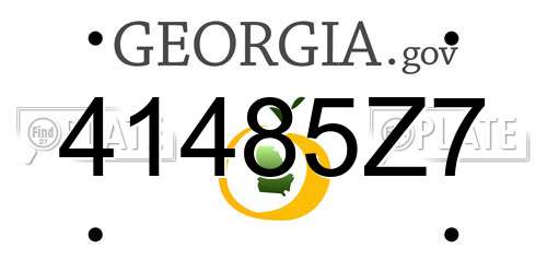 41485Z7 Georgia License Plate