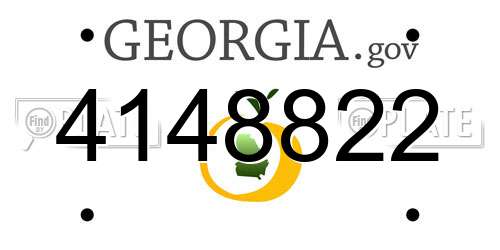 4148822 Georgia License Plate