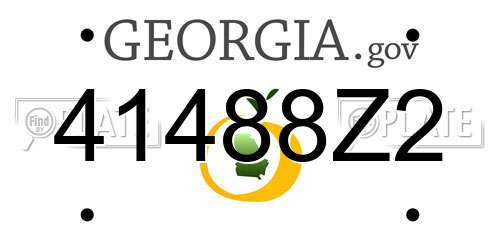 41488Z2 Georgia License Plate