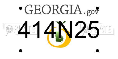414N25 Georgia License Plate
