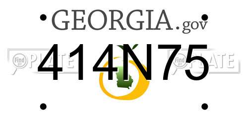 414N75 Georgia License Plate
