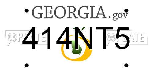 414NT5 Georgia License Plate